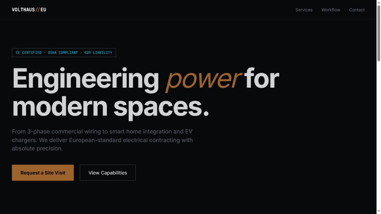 Volthaus website screenshot
